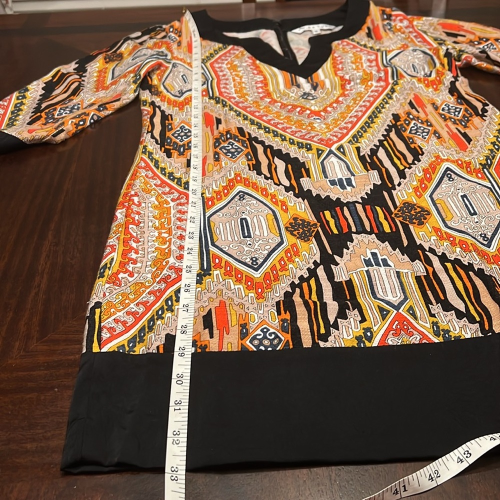 Trina Turk | Kurta Silk Blend Tribal Print Dress | Size 6 - Picture 8 of 12